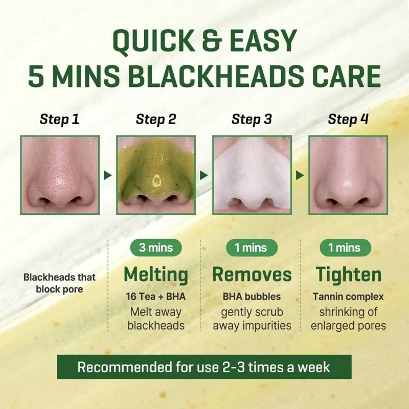 SOME BY MI Bye Bye Blackhead 30 Days Miracle Green Tea Tox Bubble Cleanser - 4.23 Oz, 120g - Korean Face Wash for Removing Blackhead - Daily Pore Minimizer for Face Skin Texture - Korean Skin Care