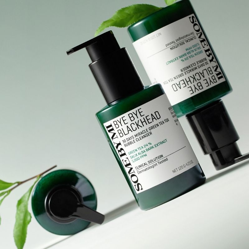 SOME BY MI Bye Bye Blackhead 30 Days Miracle Green Tea Tox Bubble Cleanser - 4.23 Oz, 120g - Korean Face Wash for Removing Blackhead - Daily Pore Minimizer for Face Skin Texture - Korean Skin Care