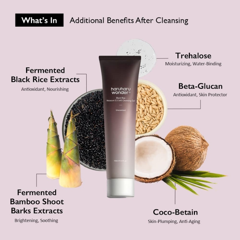 haruharu Wonder - Black Rice Moisture 5.5 Soft Cleansing Gel (100ml) - Image 2