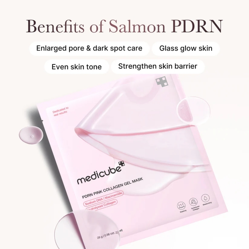 Medicube Salmon DNA PDRN pink collagen jelly gel mask | overnight face mask for glass glow skin- elasticity, hydrating, firming and moisturizing | korean skincare