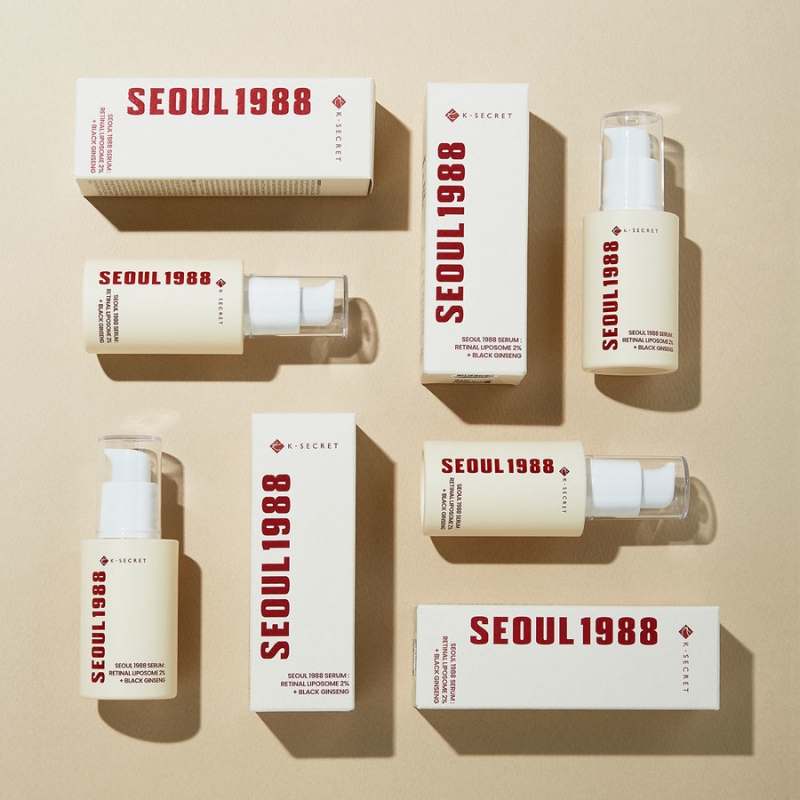 KSECRET SEOUL 1988 Serum : Retinal Liposome 2% + Black Ginseng, 30ml/1.01fl.oz | 58% Black Ginseng Extract | Retinal serum, Bakuchiol, VitaminC&3Peptides for Wrinkle Care | Korean Skincare | seoul1988
