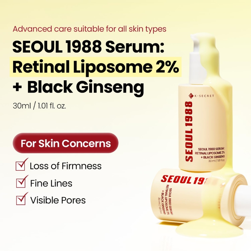 K-SECRET - SEOUL 1988 Serum : Retinal Liposome 2% + Black Ginseng 30ml - Image 2