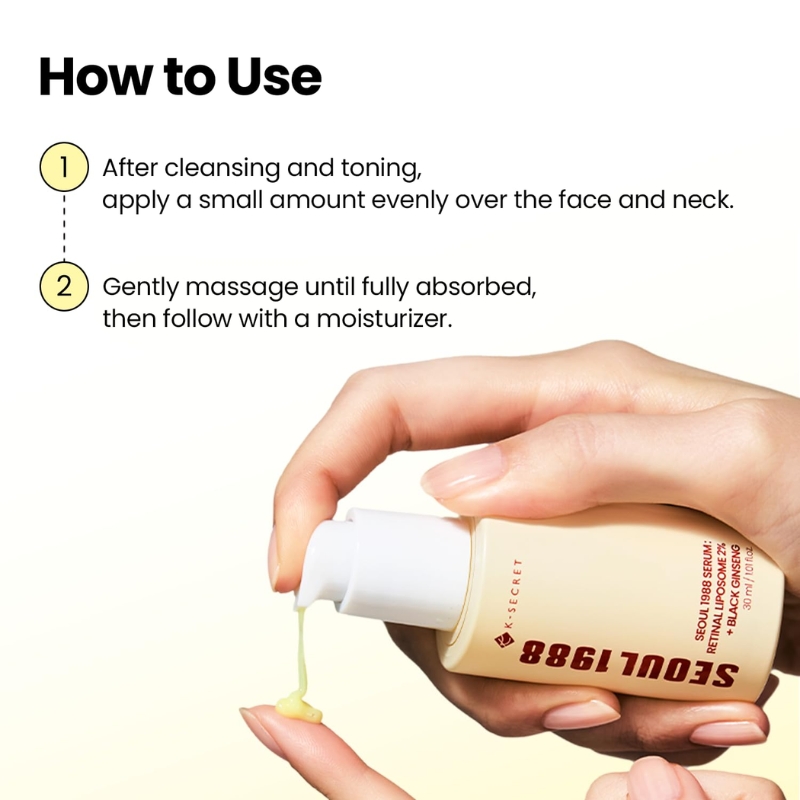 K-SECRET - SEOUL 1988 Serum : Retinal Liposome 2% + Black Ginseng 30ml - Image 5