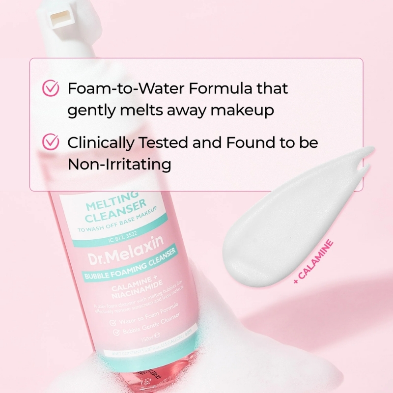 Dr Melaxin Melting Cleanser - Hypoallergenic Makeup remover with Quick Bubble, Deep Pore Cleansing for all skin type, 150ml
