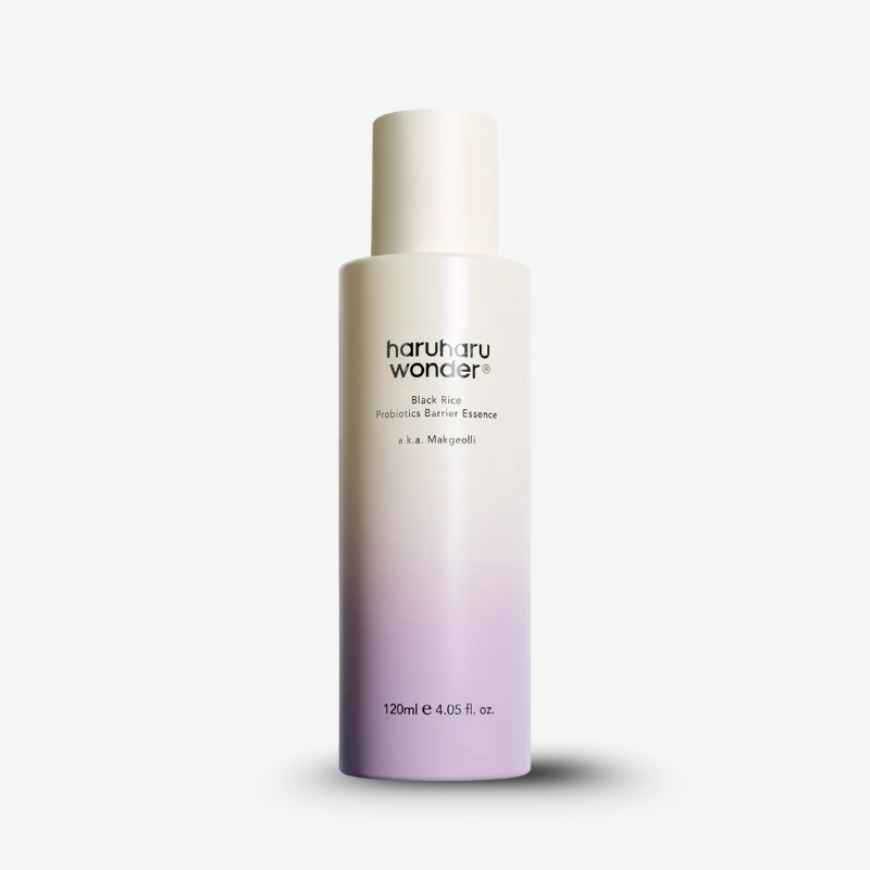 haruharu Wonder Black Rice Probiotics Barrier Essence 4.05 fl. oz., Essence Toner to Strengthen Skin Barrier with Ceramides, Fermented Ingredients, Milky Essence, Moisturizing, Plumping