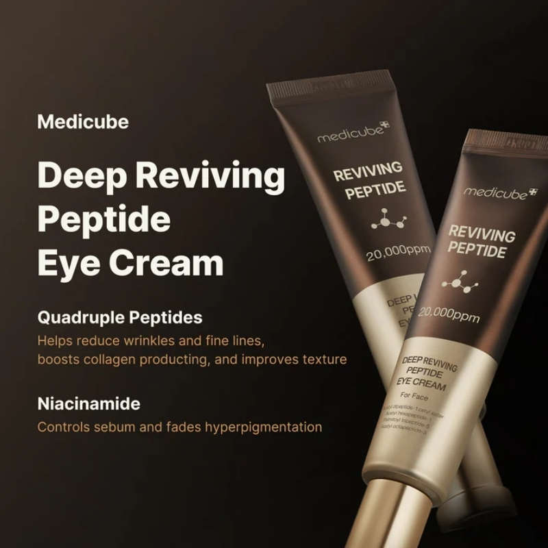 medicube Deep Lifting Peptide Eye Cream For Face Eye Treatment Serum with Quadruple Peptides, Niacinamide, and Squalane | Reduces Signs of Aging and Fine Lines