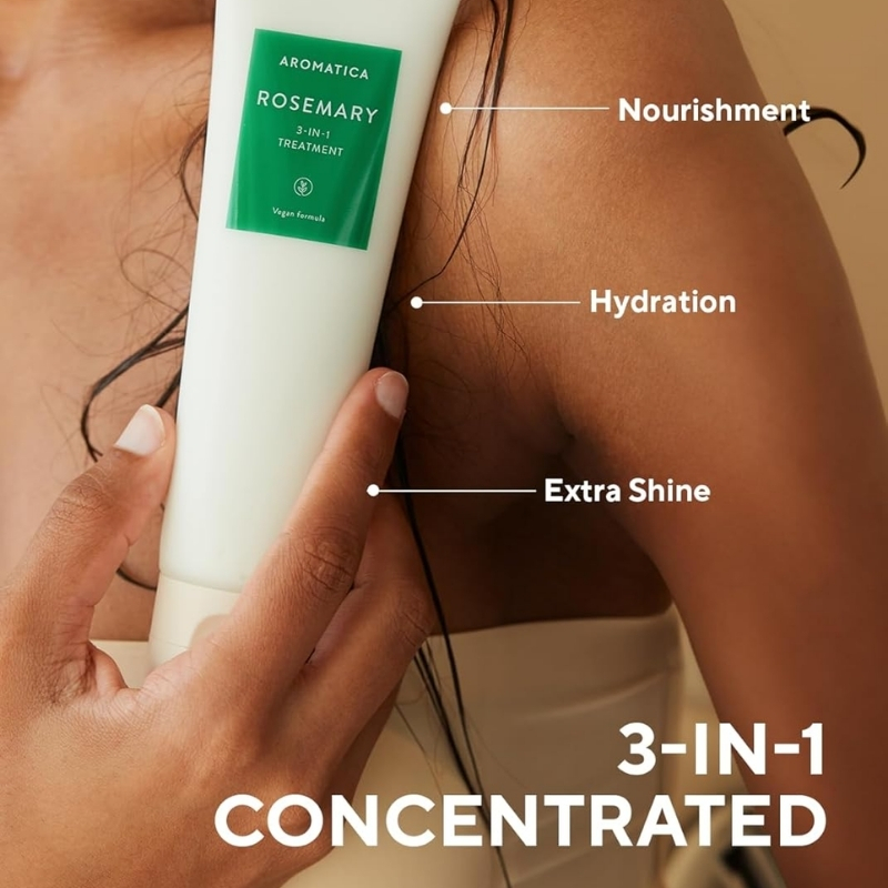 AROMATICA Rosemary 3-IN-1 Treatment 5.4 fl.oz / 160ml - Nourishes, Moisturizes, and Adds Shine & Softness with Rosemary & Betaine