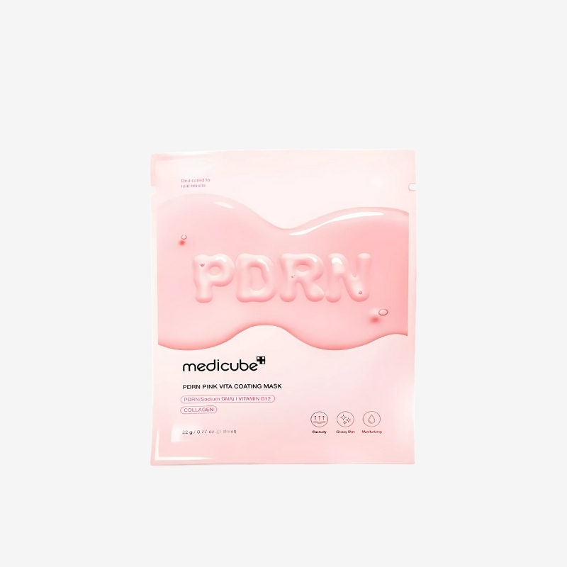medicube Salmon DNA PDRN Pink Vita Coating Sheet Mask - Korean sheet mask for glass skin - Luxurious Home care Mask for Hydration, Firming, and Even Skin Tone, Cyprus Korean skin care