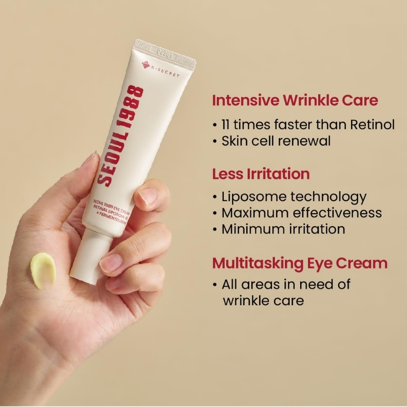 KSECRET SEOUL 1988 Eye Cream : Retinal Liposome 4% + Fermented Bean, wrinkle care, anti-aging, skin elasticity, pigmentation, brightening, retinol, 30ml Cyprus