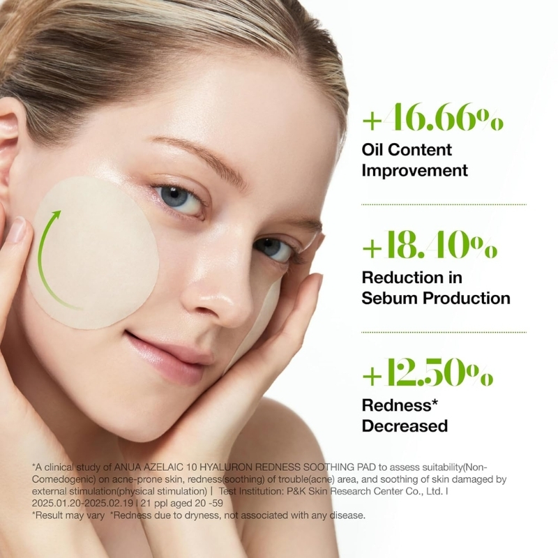 Anua Azelaic 10 Hyaluron Redness Soothing Pad, Troubled & Spot Care with Korean toner pads, Quick & Easy Stretchable Facial Mask with Azelaic acid, Hyaluronic Acid, Korean Skin Care (90 pads) Cyprus Anua