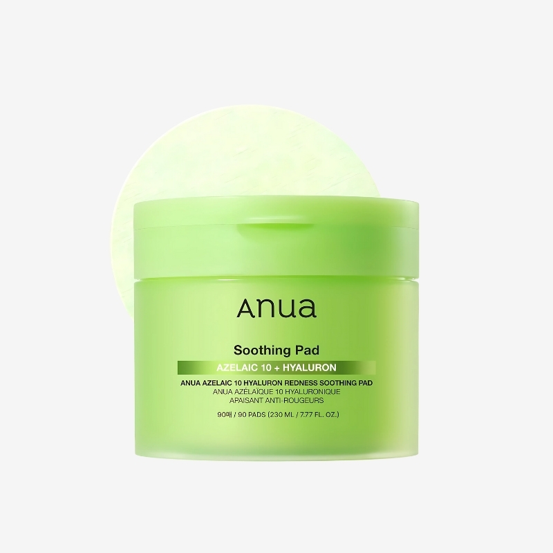Anua Azelaic 10 Hyaluron Redness Soothing Pad, Troubled & Spot Care with Korean toner pads, Quick & Easy Stretchable Facial Mask with Azelaic acid, Hyaluronic Acid, Korean Skin Care (90 pads) Cyprus Anua