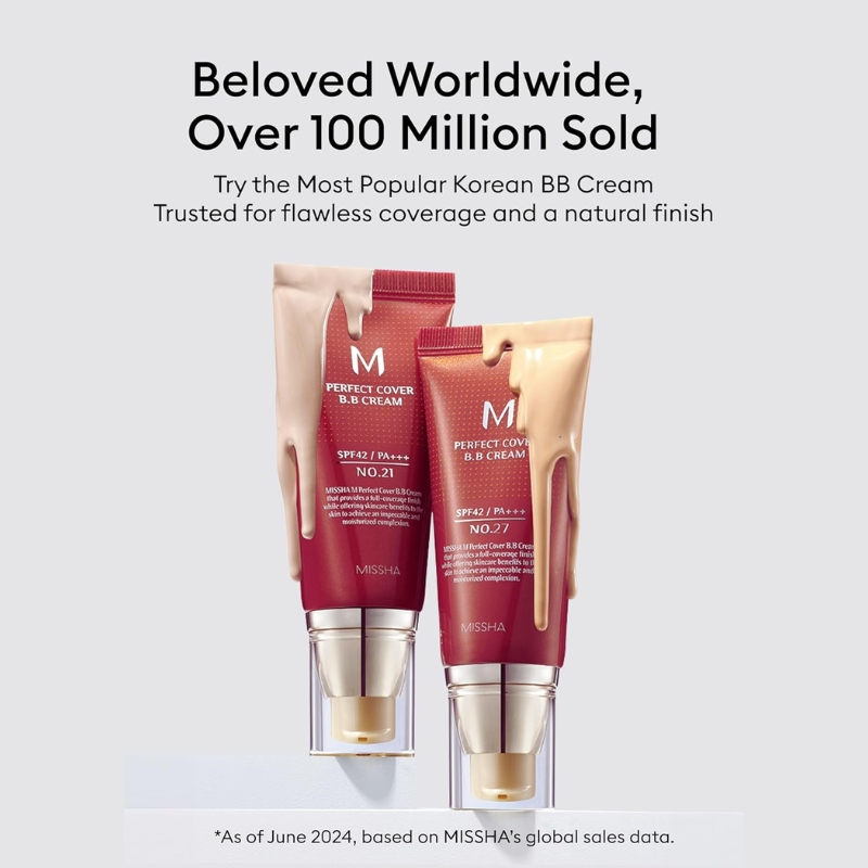 MISSHA M Perfect Cover BB Cream SPF 42 Tinted Moisturizer for face with SPF korean cosmetics cyprus