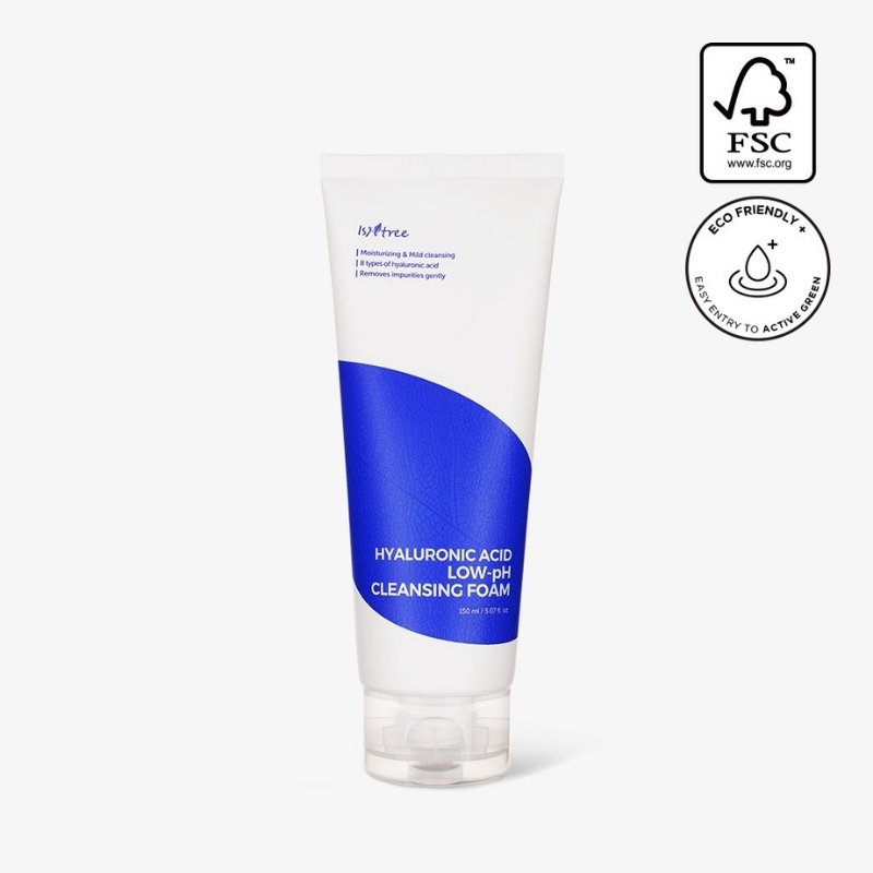 IsNtree Hyaluronic Acid Low-Ph Cleansing Foam 150ml, Moisturizing & Mild cleansing | 8 types of hyaluronic acid | Helps to remove impurities gently