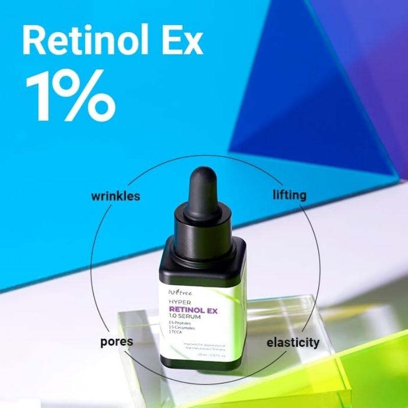 ISNTREE Hyper Retinol EX 1.0 Serum 20ml | 5 Peptides | 5 Cermaides | Helps Reduce Fine Lines ISNTREE Cyprus Korean Cosmetics