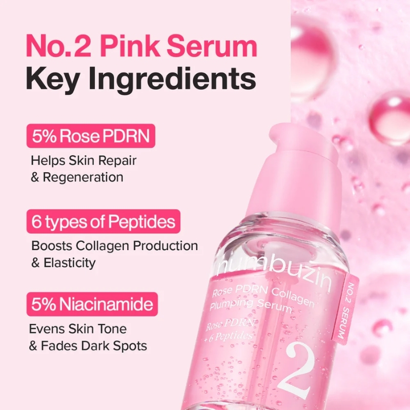 Numbuzin No.2 & 2X Rose PDRN Collagen Plumping Serum Mini Kit (10EA), Numbuzin Cyprus