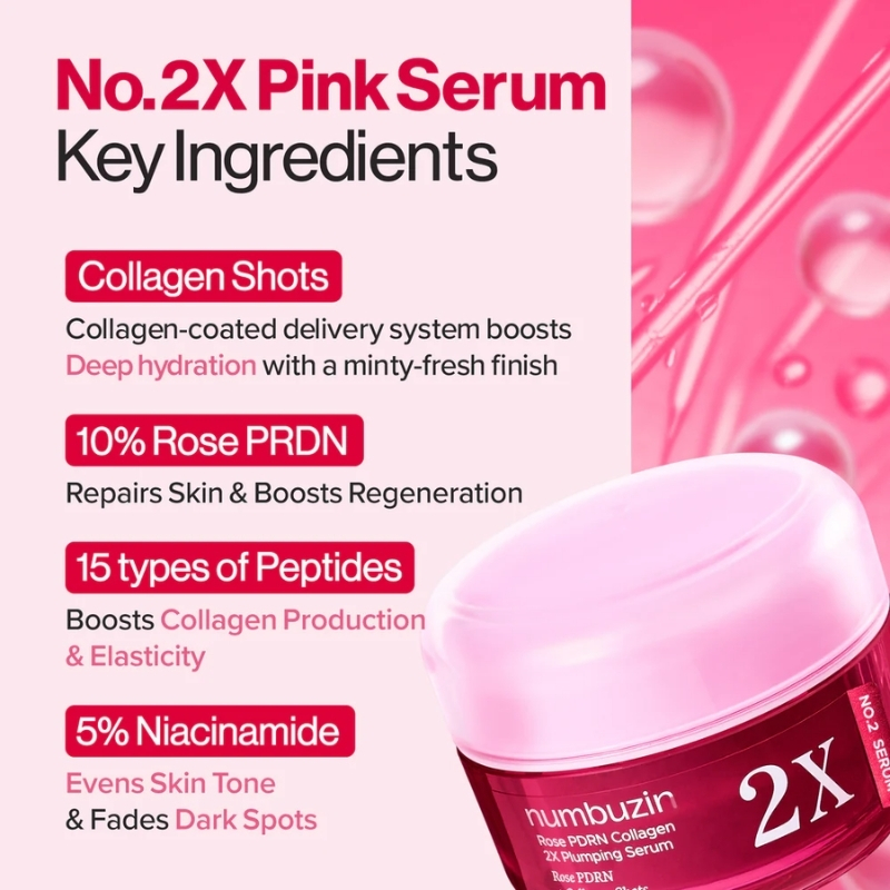 Numbuzin No.2 & 2X Rose PDRN Collagen Plumping Serum Mini Kit (10EA), Numbuzin Cyprus