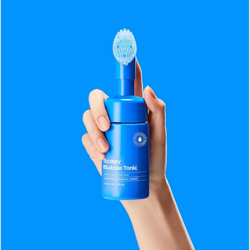 Seapuri Leave-In Exfoliating Scalp Treatment - Detox Bubble Tonic for Dry & Itchy Scalp, Removes Flakes, Sebum & Buildup, Salicylic Acid & Menthol, Korean Hair Care