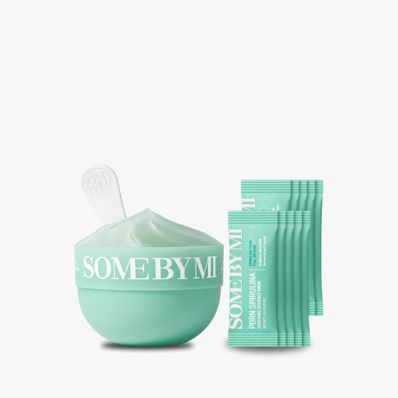 SOME BY MI PDRN Spirulina Soothing Sherbet Mask – 10 Sticks – Korean Vegan Wash-Off Face Mask that Cools by 10.9°C in 10 Minutes – Revitalizes Skin with Spirulina, Seaweed & PHA – Korean Skin Care