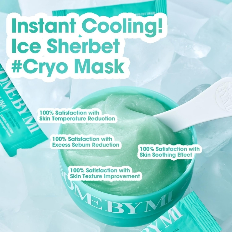 SOME BY MI PDRN Spirulina Soothing Sherbet Mask – 10 Sticks – Korean Vegan Wash-Off Face Mask that Cools by 10.9°C in 10 Minutes – Revitalizes Skin with Spirulina, Seaweed & PHA – Korean Skin Care