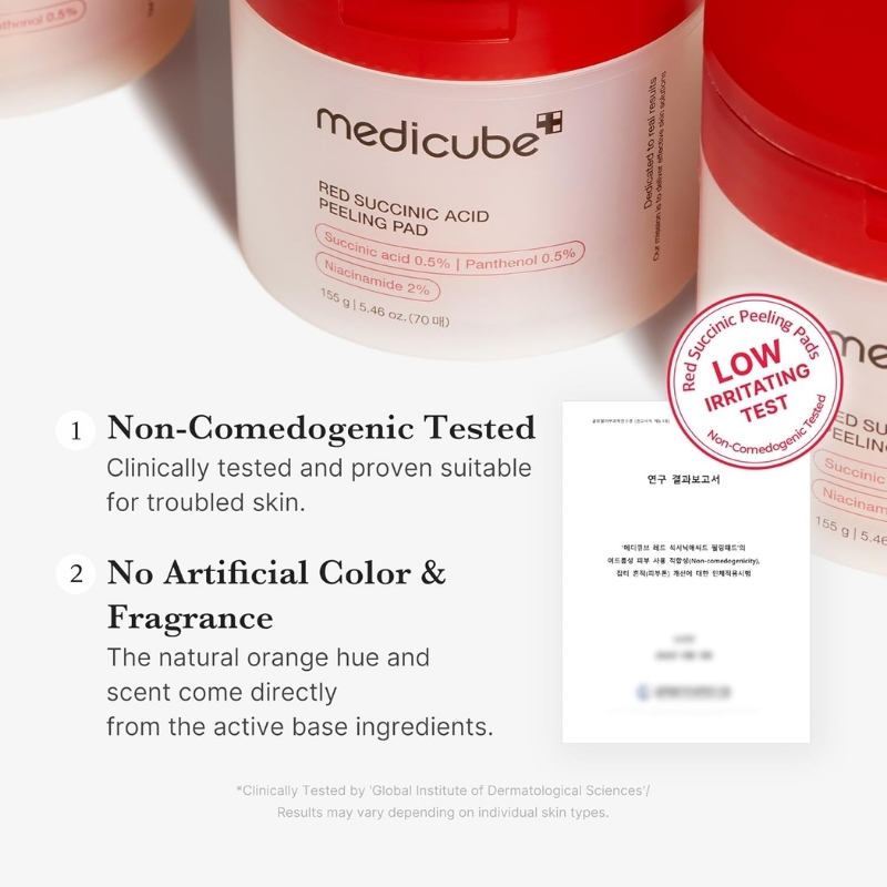 medicube Toner Pads Red Succinic Acid Panthenol Facial Peeling Pad
