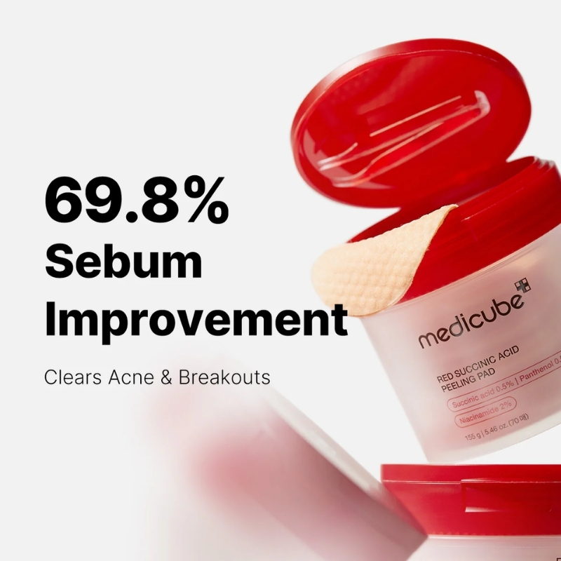 medicube Toner Pads Red Succinic Acid Panthenol Facial Peeling Pad
