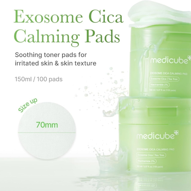 Medicube - Exosome Cica Calming Toner Pads 70pcs - Image 2