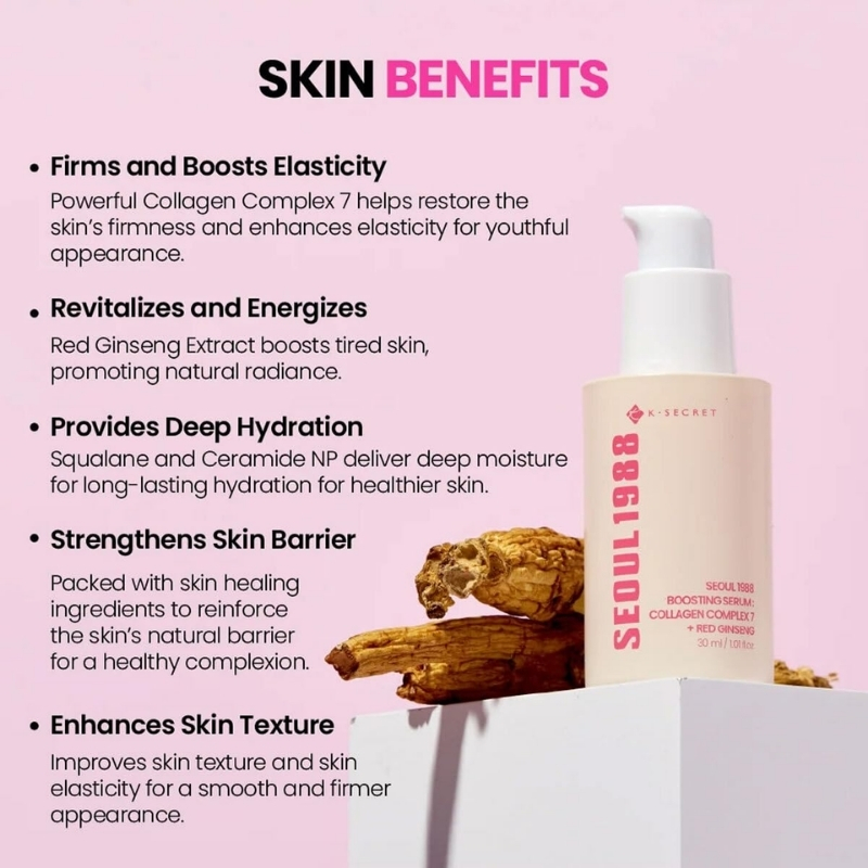 K-SECRET - SEOUL 1988 Boosting Serum : Collagen Complex 7 + Red Ginseng 30ml - Image 4