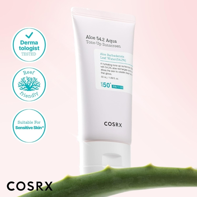 Cosrx - Aloe 54.2 Aqua Tone-up Sunscreen SPF 50+ PA++++ - Image 2
